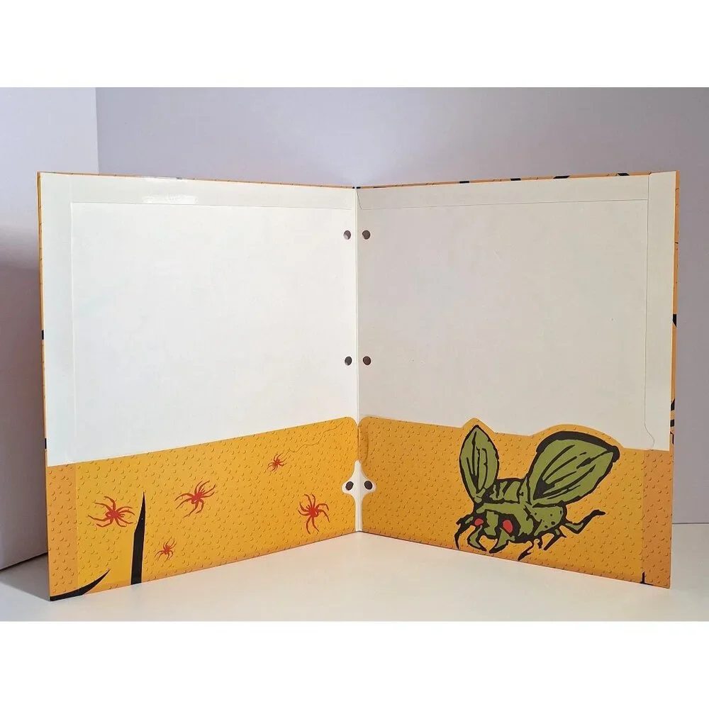 Goosebumps Pocket Folder Vintage 90s Neon Green Logo Spider Web
